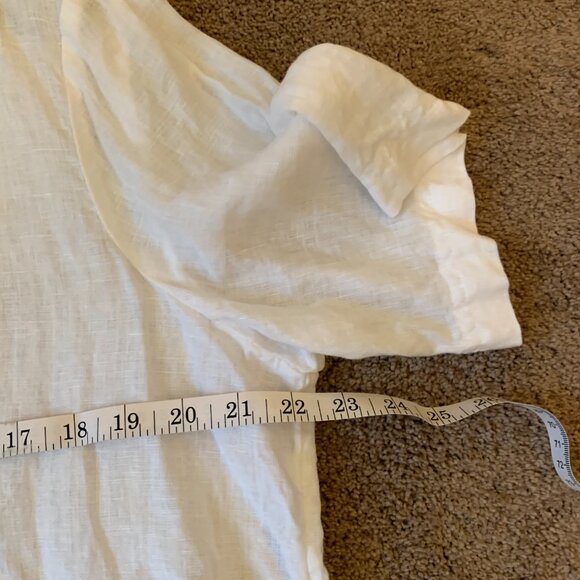 J. Crew Linen Bungalow Popover Top (L, White) - Picture 6 of 6